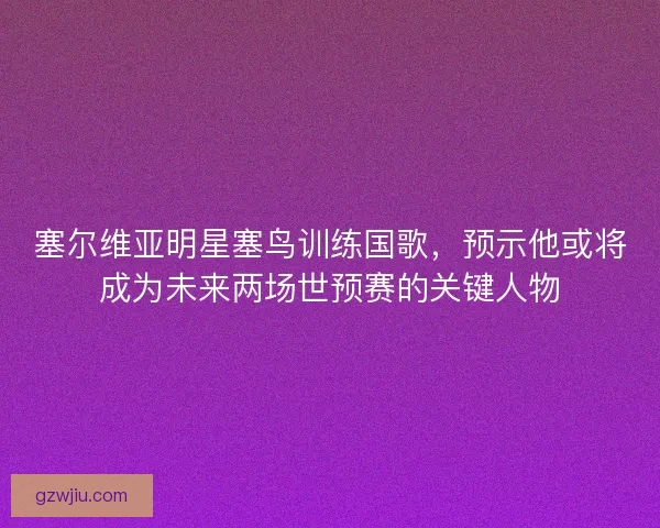 塞尔维亚明星塞鸟训练国歌，预示他或将成为未来两场世预赛的关键人物
