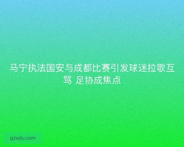 马宁执法国安与成都比赛引发球迷拉歌互骂 足协成焦点